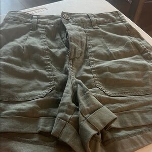 Level 99 Sage Green Elastic Waist Shorts